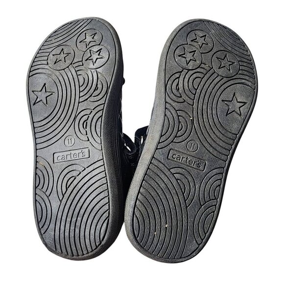 Carter's Black Quilted Patent Mary Janes Dress Shoes Little Girls 11 - Picture 7 of 10